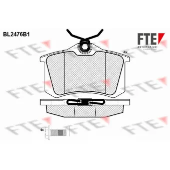 Jeu de 4 plaquettes de frein arrière FTE BL2476B1