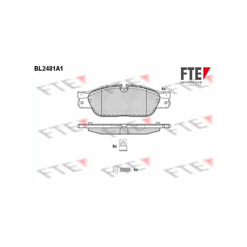 Jeu de 4 plaquettes de frein avant FTE BL2481A1