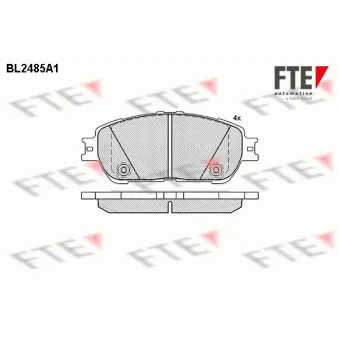 Jeu de 4 plaquettes de frein avant FTE BL2485A1