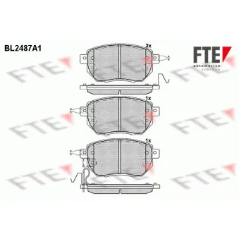 Jeu de 4 plaquettes de frein avant FTE BL2487A1