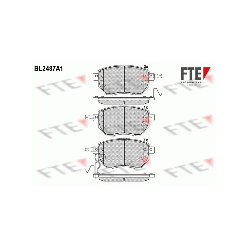Jeu de 4 plaquettes de frein avant FTE BL2487A1