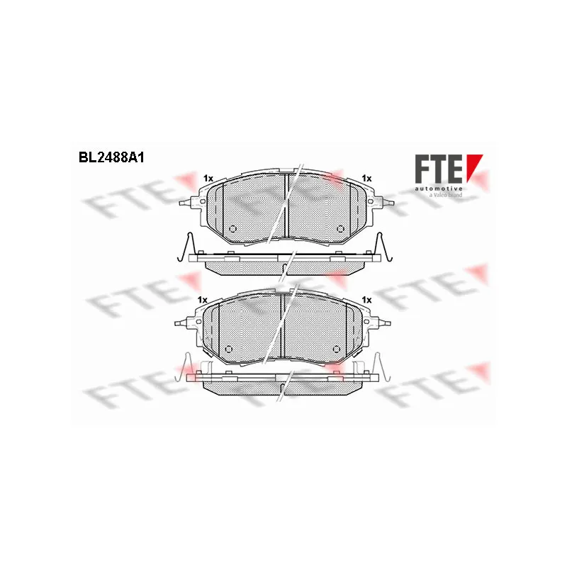 Jeu de 4 plaquettes de frein avant FTE BL2488A1