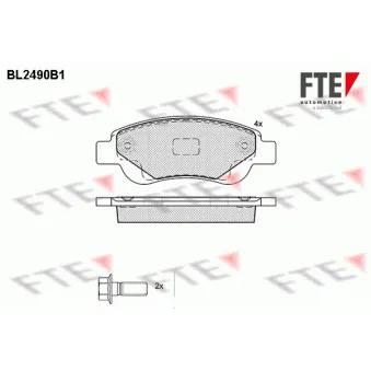 Jeu de 4 plaquettes de frein avant FTE BL2490B1