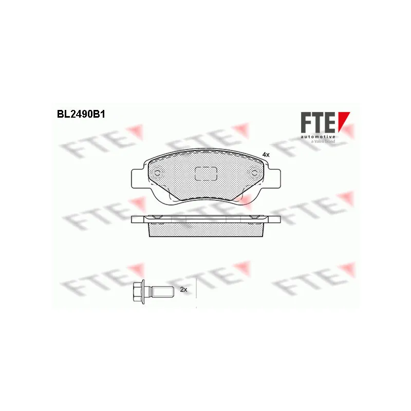 Jeu de 4 plaquettes de frein avant FTE BL2490B1