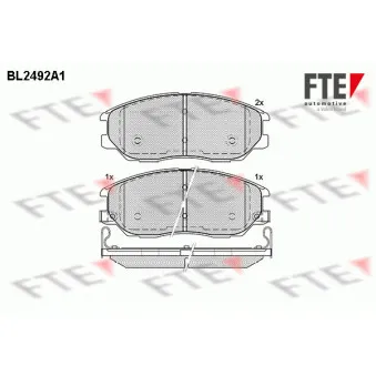 Jeu de 4 plaquettes de frein avant FTE BL2492A1
