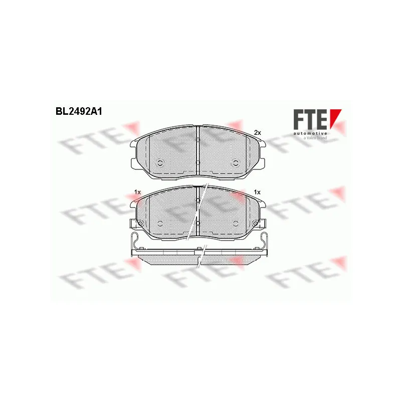 Jeu de 4 plaquettes de frein avant FTE BL2492A1
