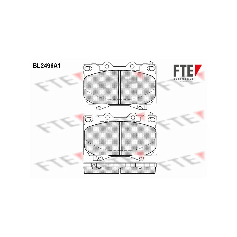 Jeu de 4 plaquettes de frein avant FTE BL2496A1
