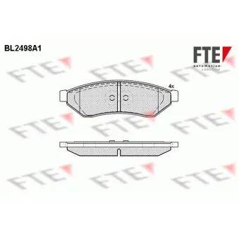 Jeu de 4 plaquettes de frein arrière FTE BL2498A1