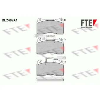 Jeu de 4 plaquettes de frein avant FTE BL2499A1