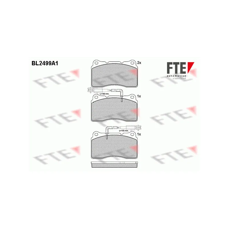 Jeu de 4 plaquettes de frein avant FTE BL2499A1