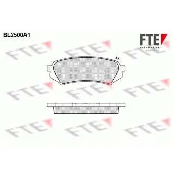 Jeu de 4 plaquettes de frein arrière FTE BL2500A1