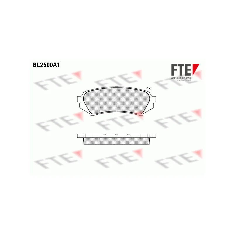 Jeu de 4 plaquettes de frein arrière FTE BL2500A1