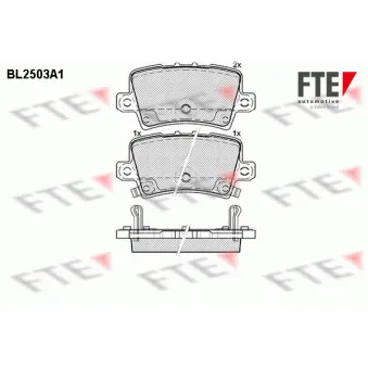 Jeu de 4 plaquettes de frein arrière FTE BL2503A1