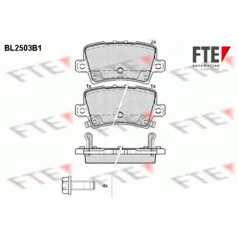Jeu de 4 plaquettes de frein arrière FTE BL2503B1
