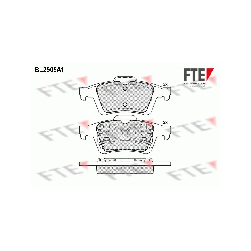 Jeu de 4 plaquettes de frein arrière FTE BL2505A1