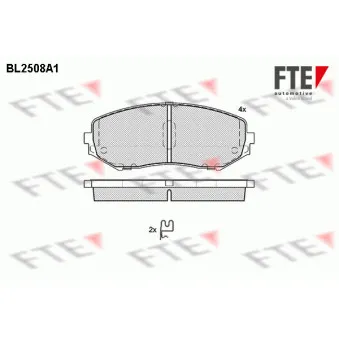 Jeu de 4 plaquettes de frein avant FTE BL2508A1