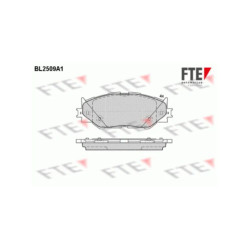 Jeu de 4 plaquettes de frein avant FTE BL2509A1
