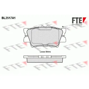 Jeu de 4 plaquettes de frein arrière FTE BL2517A1