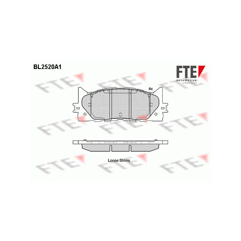 Jeu de 4 plaquettes de frein avant FTE BL2520A1
