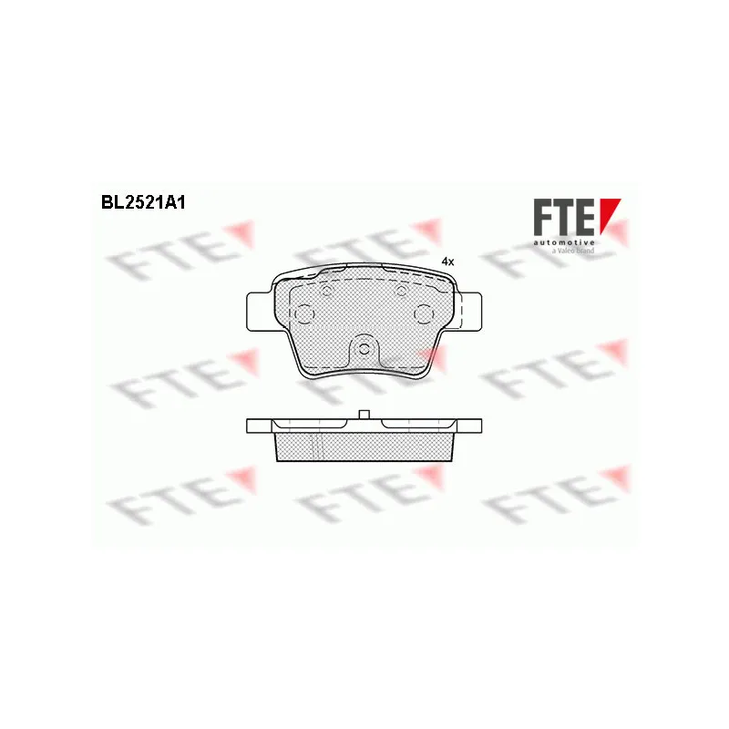 Jeu de 4 plaquettes de frein arrière FTE BL2521A1