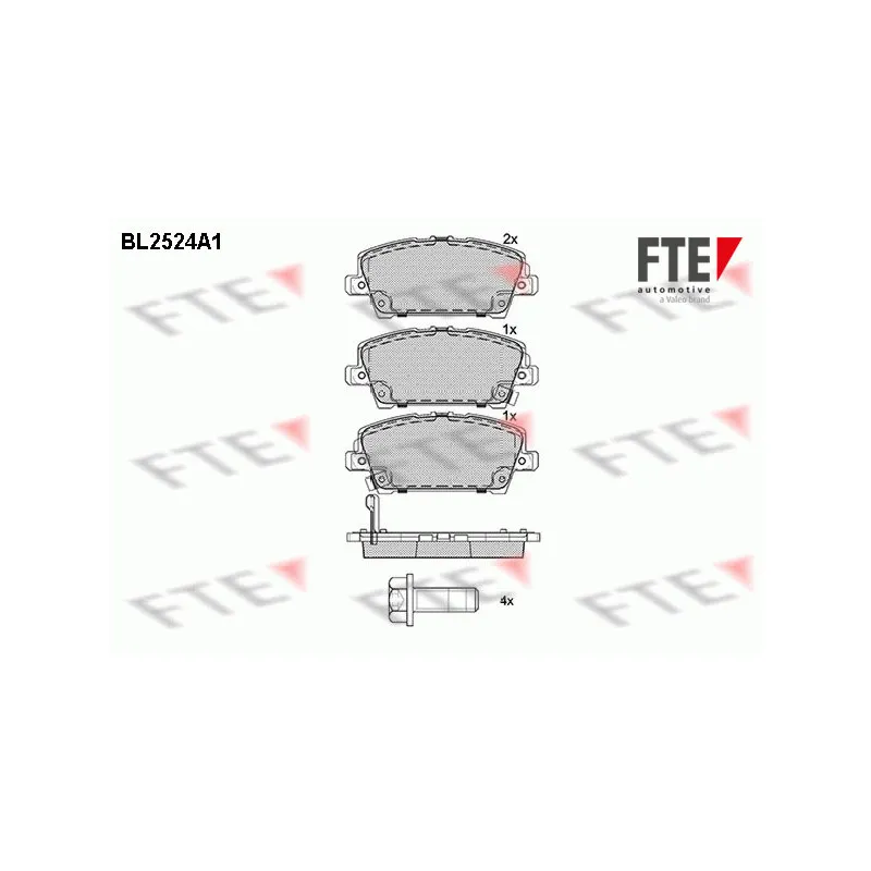 Jeu de 4 plaquettes de frein avant FTE BL2524A1