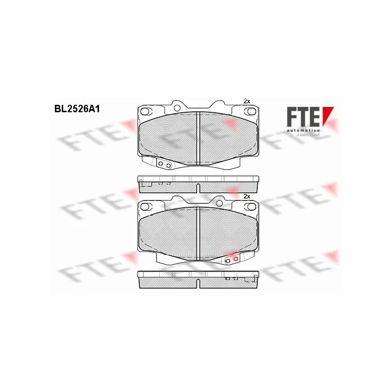 Jeu de 4 plaquettes de frein avant FTE BL2526A1