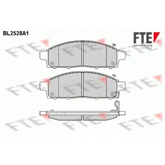 Jeu de 4 plaquettes de frein avant FTE BL2528A1