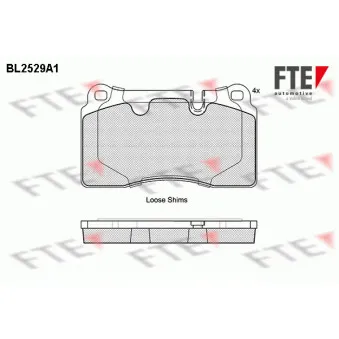 Jeu de 4 plaquettes de frein avant FTE BL2529A1