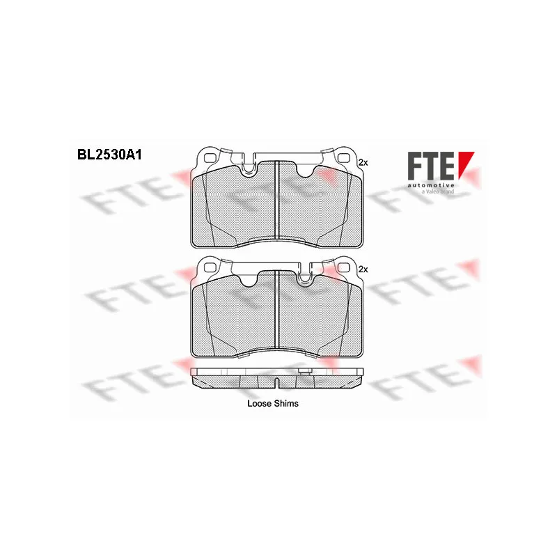 Jeu de 4 plaquettes de frein avant FTE BL2530A1