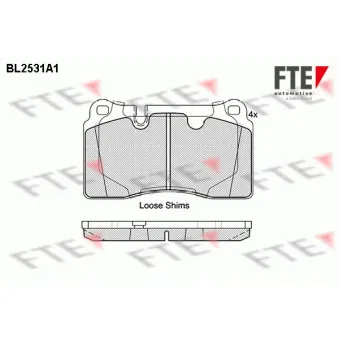 Jeu de 4 plaquettes de frein avant FTE BL2531A1