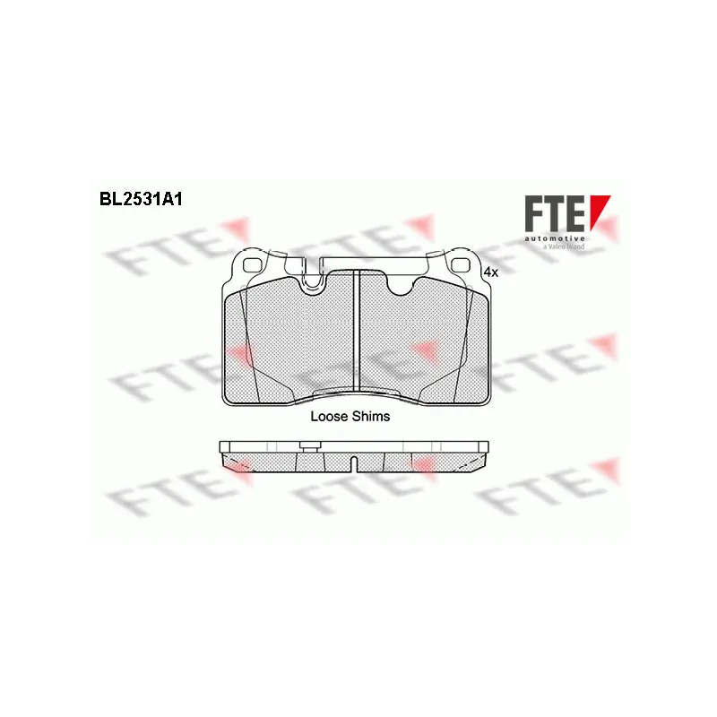 Jeu de 4 plaquettes de frein avant FTE BL2531A1