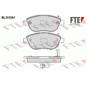 Jeu de 4 plaquettes de frein avant FTE BL2533A1
