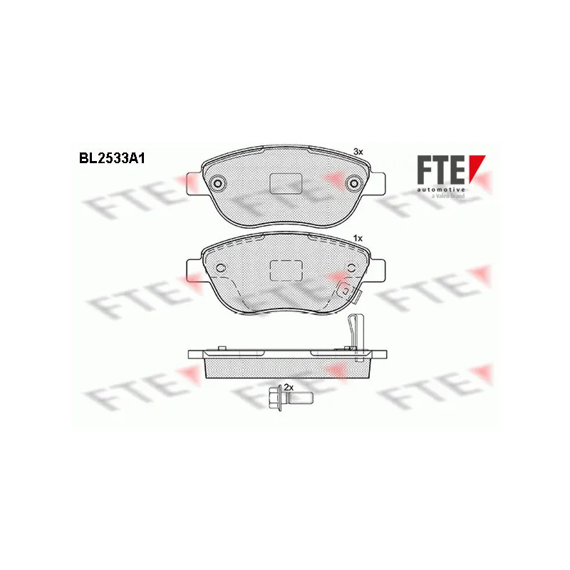 Jeu de 4 plaquettes de frein avant FTE BL2533A1