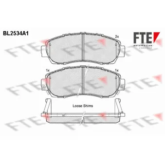 Jeu de 4 plaquettes de frein avant FTE BL2534A1