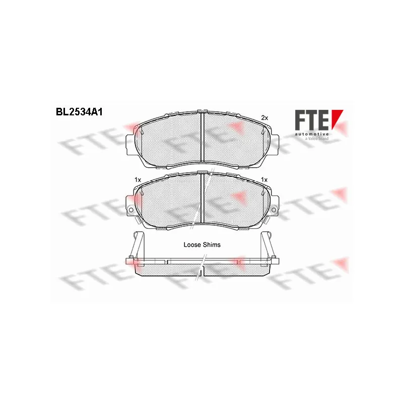 Jeu de 4 plaquettes de frein avant FTE BL2534A1