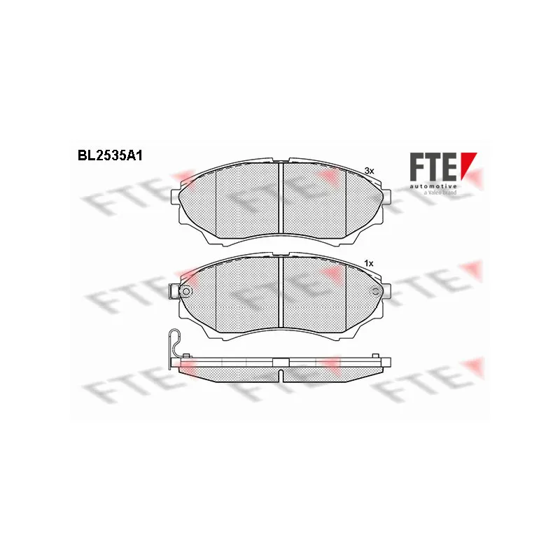 Jeu de 4 plaquettes de frein avant FTE BL2535A1
