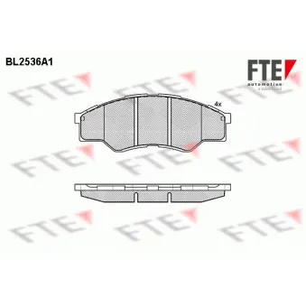 Jeu de 4 plaquettes de frein avant FTE BL2536A1
