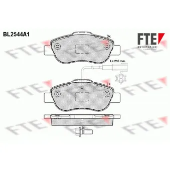Jeu de 4 plaquettes de frein avant FTE BL2544A1