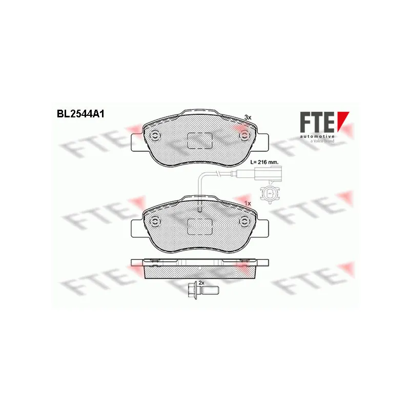 Jeu de 4 plaquettes de frein avant FTE BL2544A1