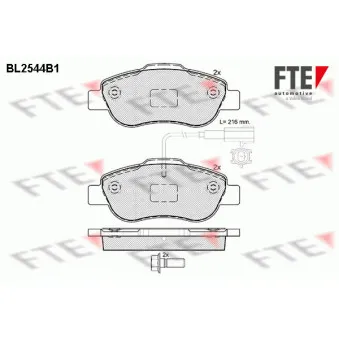 Jeu de 4 plaquettes de frein avant FTE BL2544B1
