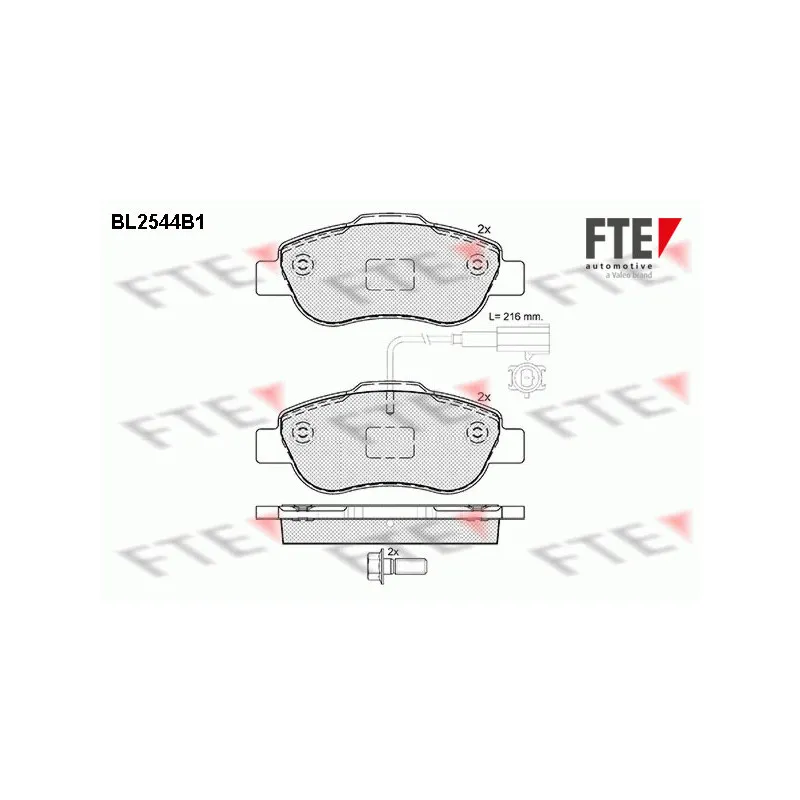 Jeu de 4 plaquettes de frein avant FTE BL2544B1