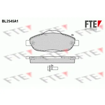 Jeu de 4 plaquettes de frein avant FTE BL2545A1