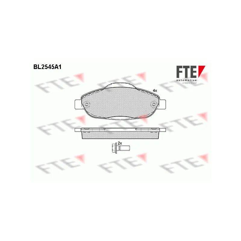 Jeu de 4 plaquettes de frein avant FTE BL2545A1