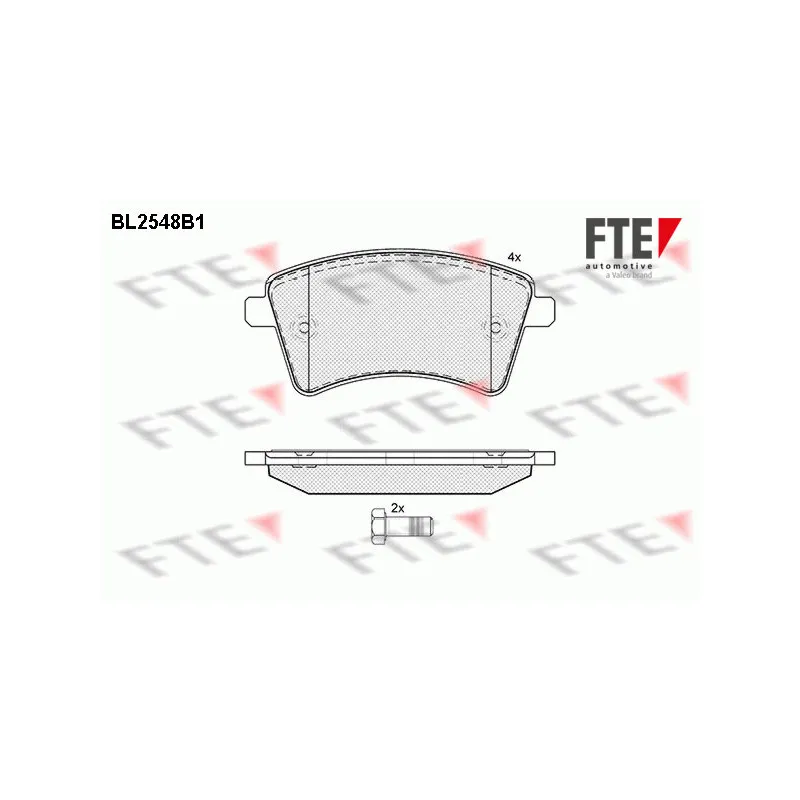 Jeu de 4 plaquettes de frein avant FTE BL2548B1