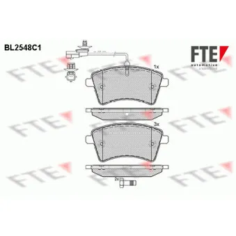 Jeu de 4 plaquettes de frein avant FTE BL2548C1