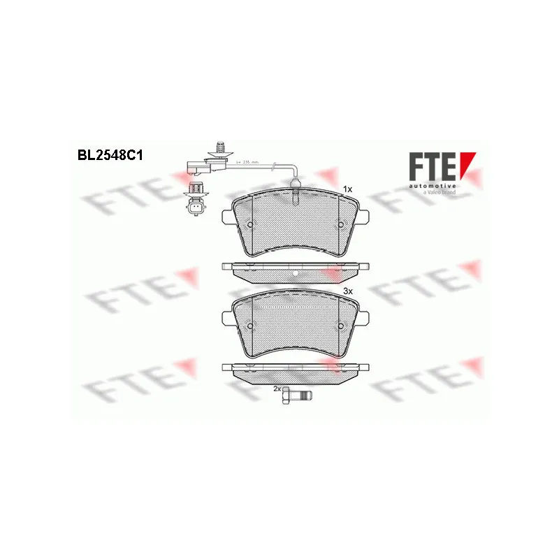 Jeu de 4 plaquettes de frein avant FTE BL2548C1