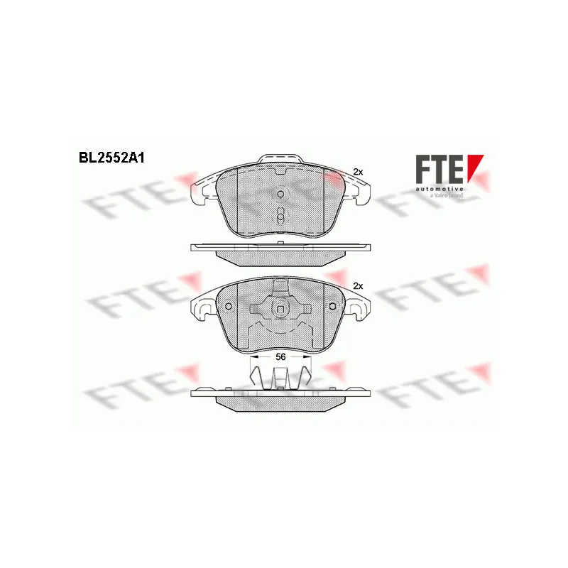 Jeu de 4 plaquettes de frein avant FTE BL2552A1