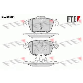 Jeu de 4 plaquettes de frein avant FTE BL2552B1
