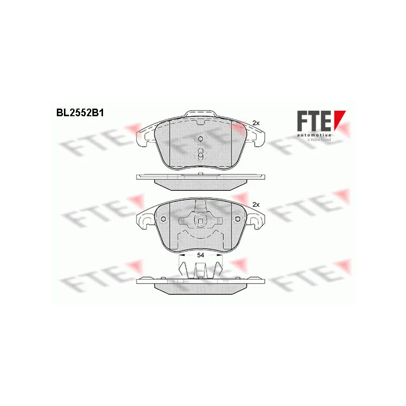 Jeu de 4 plaquettes de frein avant FTE BL2552B1