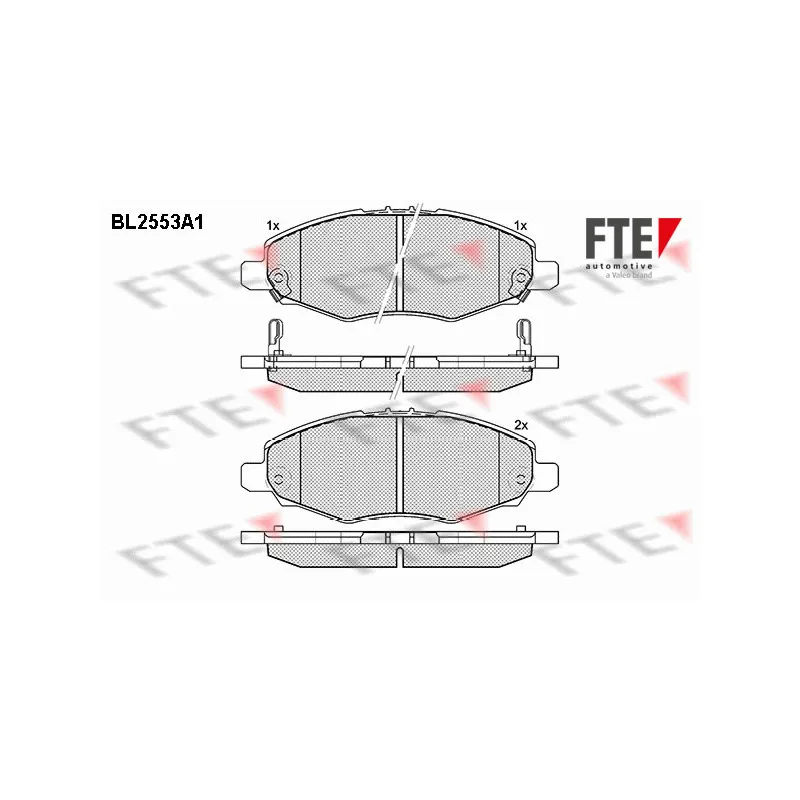 Jeu de 4 plaquettes de frein avant FTE BL2553A1